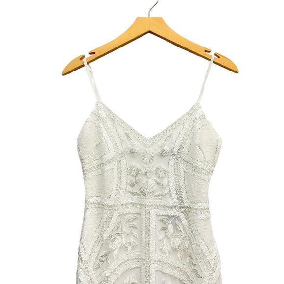 Lulus Alluring Interest White Sequin Embroidered Sleeveless Midi Dress size S - Picture 4 of 5